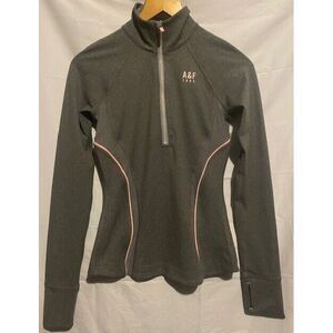 ABERCROMBIE & FITCH A&F ACTIVE womens‎ activewear jacket half zipper THUMB HOLES